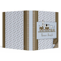 Baby Train with Poka Dots & Stripes 3 Ring Binder