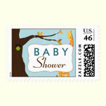 Baby Tree Sign Baby Shower Stamp (blue) stamps
