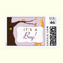 Baby Tree Sign "It's a Boy!" Stamp (lavender) stamps