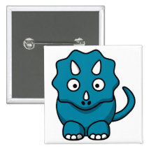 Baby Triceratops Pinback Buttons