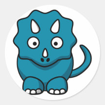 Baby Triceratops Round Stickers