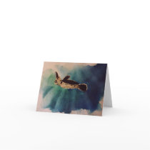 baby turtle at surface watercolor cards