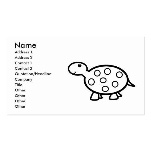 Baby turtle business card template (front side)