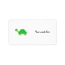 Baby turtle in green fade custom address labels