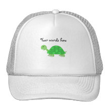 Baby turtle in green fade mesh hat