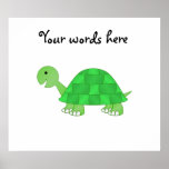 Baby turtle in green fade print