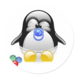 Baby Tux Round Sticker