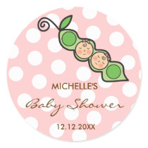 Baby Twin Girls Pea in a Pod Baby Shower Label / stickers