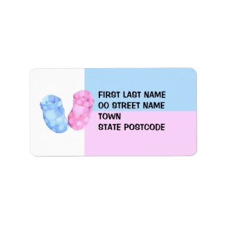 Baby Twins Booties Address Label label