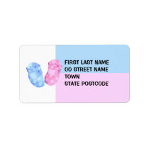 Baby Twins Booties Address Label labels