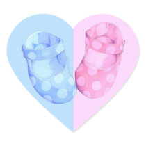 Baby Twins Booties Heart Sticker stickers