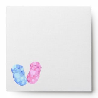 Baby Twins Booties Invitation Envelope envelope