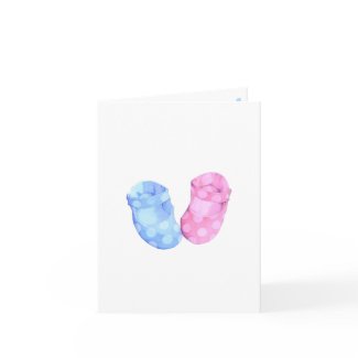Baby Twins Booties Note Card card