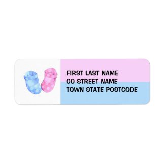 Baby Twins Booties Return Address Label label