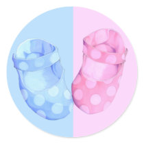 Baby Twins Booties Round Sticker stickers