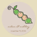Baby Twins Boy & Girl Peas in a Pod Label Sticker
