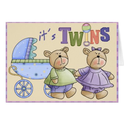 Baby Twins Greeting Cards by RainbowCards