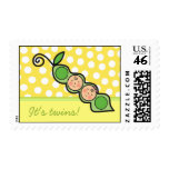 Baby Twins Pea in a Pod Birth Announcement Postage postage