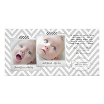 Baby TWINS Thank You Photo Cards Template