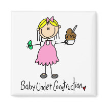 Baby Under Construction Tshirts and Gifts magnets by stick_figures Baby Under Construction Tshirts and Gifts magnets