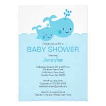 Baby Whale Baby Shower Invitations