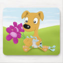baby whippet and flowers mousepads