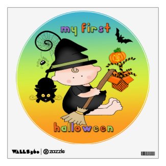 Baby Witch My 1st Halloween Round Wall Decal
