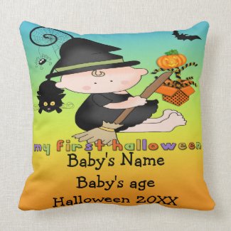 Baby Witch My 1st Halloween Throw Pillow