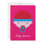 Baby with a red hat, baby shower personalized invitations