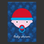 Baby with a red hat, baby shower invitation invitations