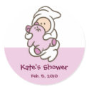 Baby with Bear Shower Sticker