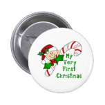 Baby with Candy Cane First Christmas Pin
