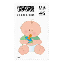 Baby with Pacifier Postage Stamps