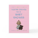 Baby with Teddy Bear Baby Shower Invitation cards by JenniesDesigns Baby with Teddy Bear Baby Shower Invitation cards