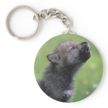 Baby Wolf Howls Keychains