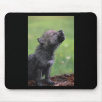 Baby Wolf Howls Mousepad