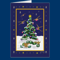 Baby Yellow Dragons Christmas Card cards