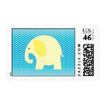Baby Yellow Elephant on Blue Postage