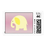 Baby Yellow Elephant on Pink Postage