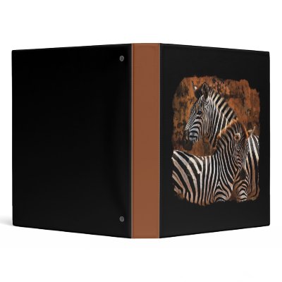 Baby zebra fall stripes vinyl binder by Rowood