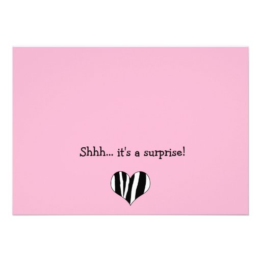 Baby Zebra Girl Baby Shower Invitation