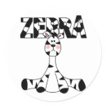 Baby Zebra Round Stickers