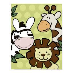Baby Zoo GIRAFFE, LION & ZEBRA WALL ART print