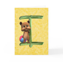 BabyBear Toon Monogram I Card