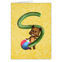 BabyBear Toon Monogram S Greeting Cards