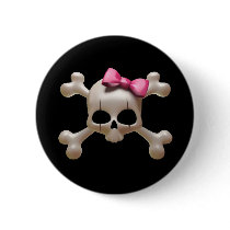 Babydoll goth skull Button