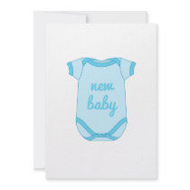 Babygro in Blue New Baby Invitation