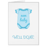 Babygro in Blue New Baby Well Done Card