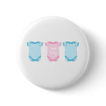 Babygro in Pink and Blue New Baby Button Badge
