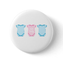 Babygro in Pink and Blue New Baby Button Badge